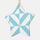 Sky Blue Geometric Deco Cube Patroon Keramisch Ornament (Links)
