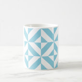Sky Blue Geometric Deco Cube Patroon Koffiemok (Center)