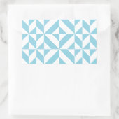 Sky Blue Geometric Deco Cube Patroon Rechthoekige Sticker (Tas)