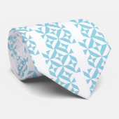 Sky Blue Geometric Deco Cube Patroon Stropdas (Opgerold)