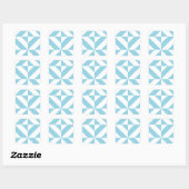 Sky Blue Geometric Deco Cube Patroon Vierkante Sticker (Vel)