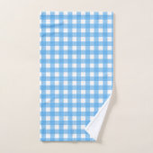 Sky blue gingham bad handdoek (Handdoek)