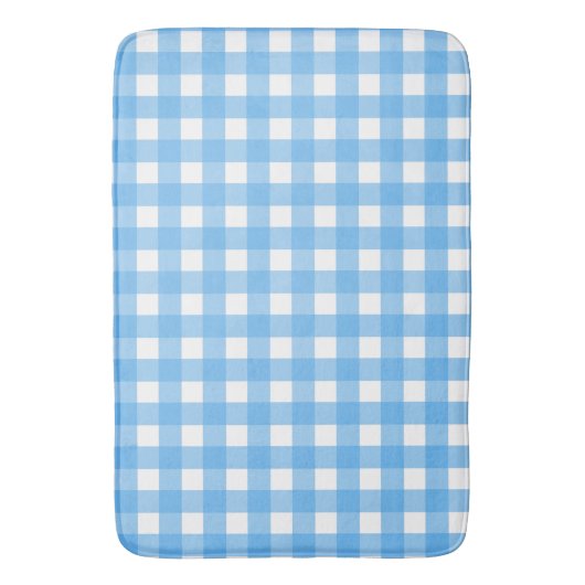 Sky blue gingham badmat (Voorkant Verticaal)