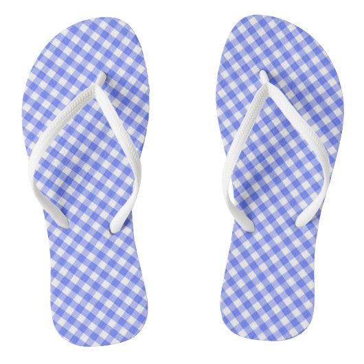 Sky Blue Gingham Design Teenslippers (Voetbed)
