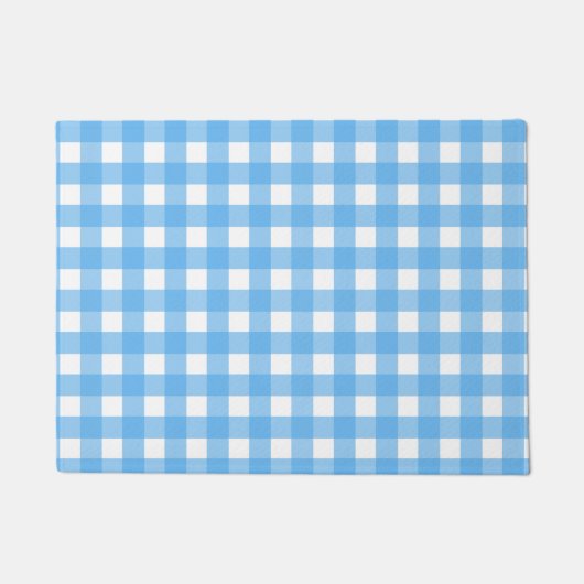 Sky blue gingham deurmat (Voorkant)