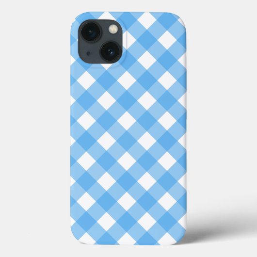 Sky blue gingham Hoesje-Mate iPhone case (Achterkant)