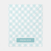 Sky Blue Gingham Plaid Dog Fleece Deken (Voorkant)