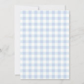 Sky Blue Gingham | Zomer picknick Baby shower Kaart (Achterkant)