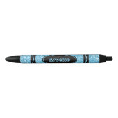 Sky Blue Glitter Crayon Custom Name Push Pen (Voorkant)