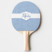 Sky Blue Glitter Monogram Ping Pong Paddle Tafeltennisbatje (Voorkant)