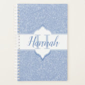 Sky Blue Glitter Monogram Planner (Voorkant)