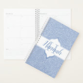 Sky Blue Glitter Monogram Planner (Display)