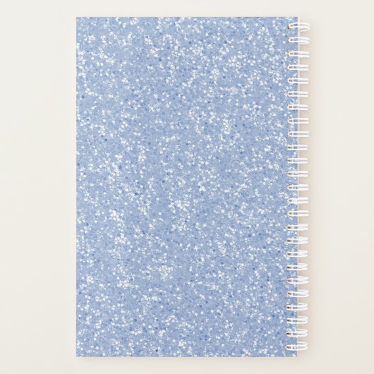 Sky Blue Glitter Monogram Planner (Achterkant)