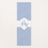 Sky Blue Glitter Monogram Yogamat (Voorkant)