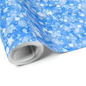Sky Blue Glitter Print Patroon Cadeaupapier (Rol Hoek)
