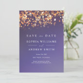 Sky Blue & Gold Save the Date Invitation Kaart (Staand voorkant)