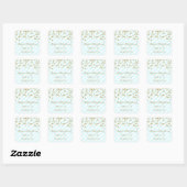 Sky Blue Gold Stripes Baby shower Favor Sticker (Vel)