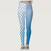 Sky Blue Gradient en Checkered Pattern Leggings (Voorkant)