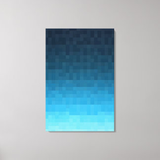 sky blue gradient | vierkante pixelblokken | canvas afdruk