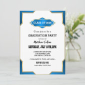 Sky Blue Graduation Invitation Kaart (Staand voorkant)