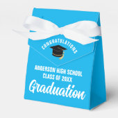 Sky Blue Graduation Party Gepersonaliseerd Bedankdoosjes (Voorkant Zijde)