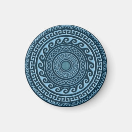 Sky Blue Greek Key Shield Magneet
