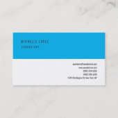 Sky Blue Grey White Classical Elegant Plain Visitekaartje (Voorkant)