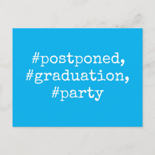 Sky Blue hashtag uitgesteld afstudeerfeest Briefkaart