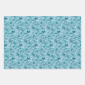 Sky Blue Hearts Flat Wrapping Paper Sheets (Voorkant)