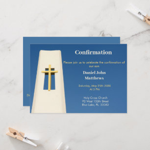 Sky Blue Holy Cross bevestiging uitnodiging