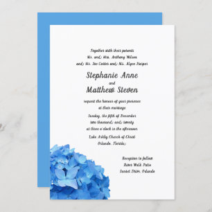Sky Blue Hydrangea Deux Parents Faire-part de mari