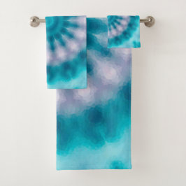 Sky blue kaleidoscoop bad handdoek