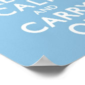 Sky Blue Keep Calm en Carry on Poster (Hoek)