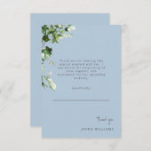 Sky Blue Message Ivy Wedding shower Merci (Devant / Derrière)