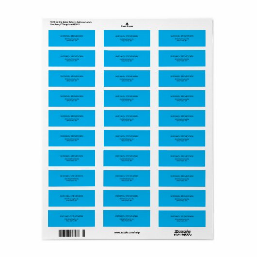 Sky Blue Modern Minimalist Plain Etiket (Full Sheet)