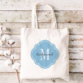 Sky Blue Monogram Bruidsmeisje Canvas tas
