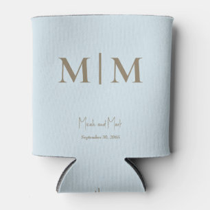 Sky Blue Monogram en Namen Bruiloft Koelbox Blikjeskoeler
