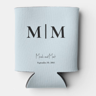 Sky Blue Monogram en Namen Bruiloft Koelbox Blikjeskoeler