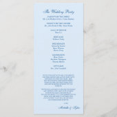 Sky Blue Monogram Programme de mariage (Dos)