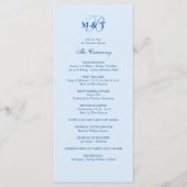 Sky Blue Monogram Programme de mariage (Devant)