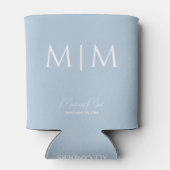 Sky Blue Monogram Script Namen Bruiloft Koelbox Blikjeskoeler (Achterkant)