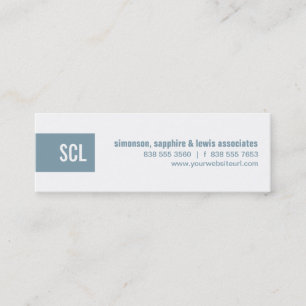 Sky Blue Monogram Strip Mini Visitekaartje