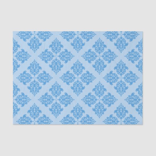 Sky Blue Moroccan Damask Tissuepapier (Voorkant)