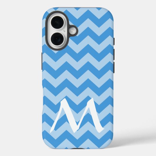Sky Blue Moroccan Moods Chevrons met Monogram Case-Mate iPhone Case (Achterkant)