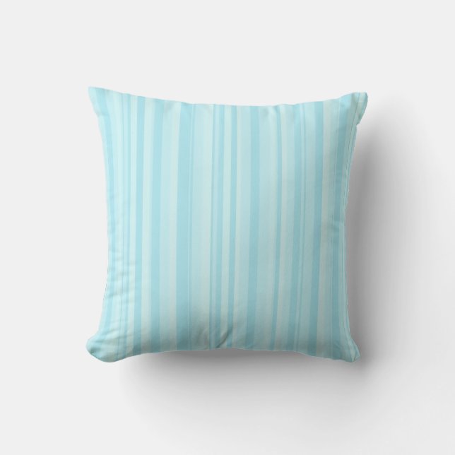 Sky Blue Motif rayé Coussin (Recto)