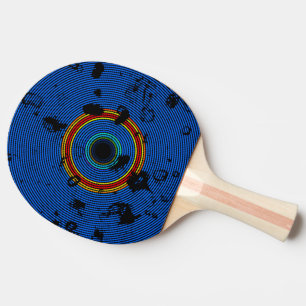 Sky Blue Multicolor Vinyl Disk Textern Pattern Tafeltennisbatje