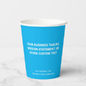 Sky Blue Paper Cups Custom Business Logo 8 oz Papieren Bekers (Achterkant)