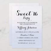 Sky Blue Pastel Sweet 16 Party Invitation (Devant / Derrière)