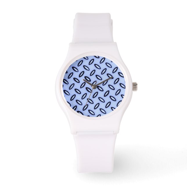 Sky Blue Patterned Watch Horloge (Voorkant)