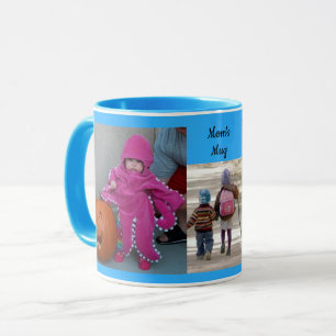 Sky Blue personaliseert 3 FOTO-TEMPLATE Gift Coffe Mok